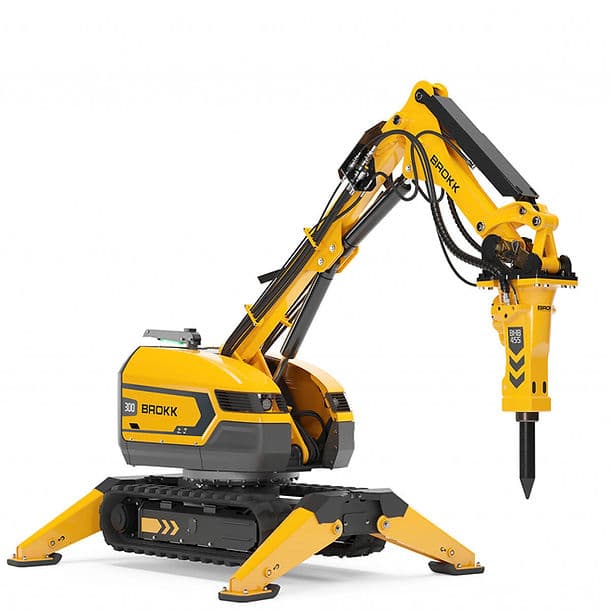 Brokk 300 heavy-duty robotic demolition machine with extended reach