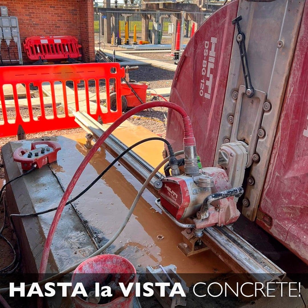 GNAT UK HILTI diamond sawing team isolating a large reinforced concrete slab