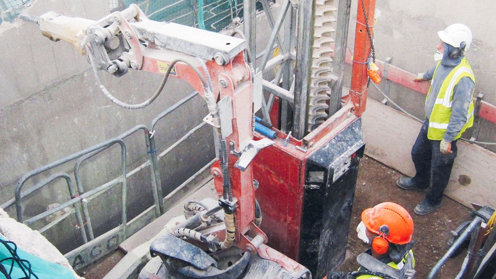 Husqvarna DXR140 robot deconstructing the reinforced concrete silo at Shropshire's Ditherington flax mill